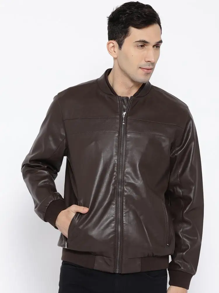 2019 Hot sale men jacket cheap winter zipper pu leather jaket men