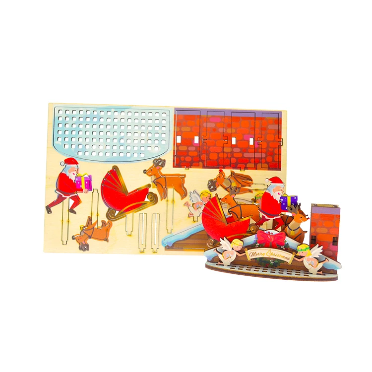 Perfect Gift from Santa Merry Christmas Gift Assembled Wooden Pen Holders