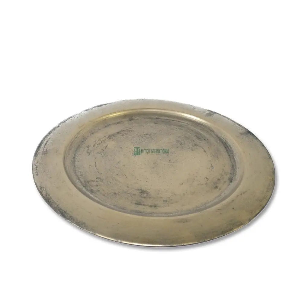 Antique Gold Charger Plate - Metal - Iron - Gold - Round - Wedding Use - Elegant - Handmade - Hi-tech International