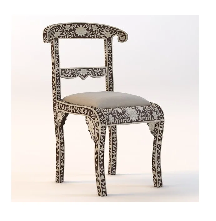 Индийские роскошные стулья матери жемчуга ручная работа инкрустация кость современная мебель для столовой