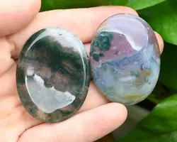 Moss Onyx Worry Stone Thumb Stone Chakra Reiki Crystal Items Alfazal Agate Handmade Natural Size 35x45 MM Gemstone Feng Shui