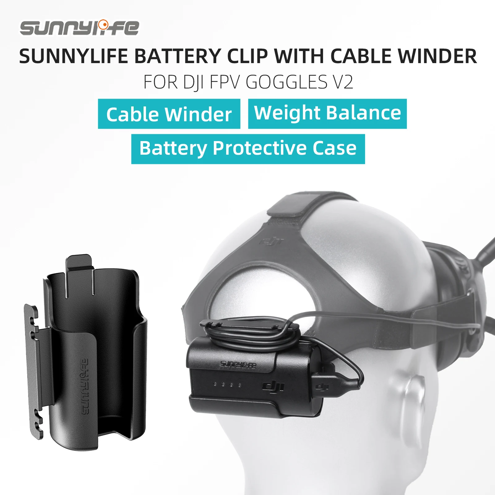 Аксессуары для дрона Sunnylife безопасный Чехол аккумулятора держатель с зажимом управления кабелем наматыватель очков DJI FPV