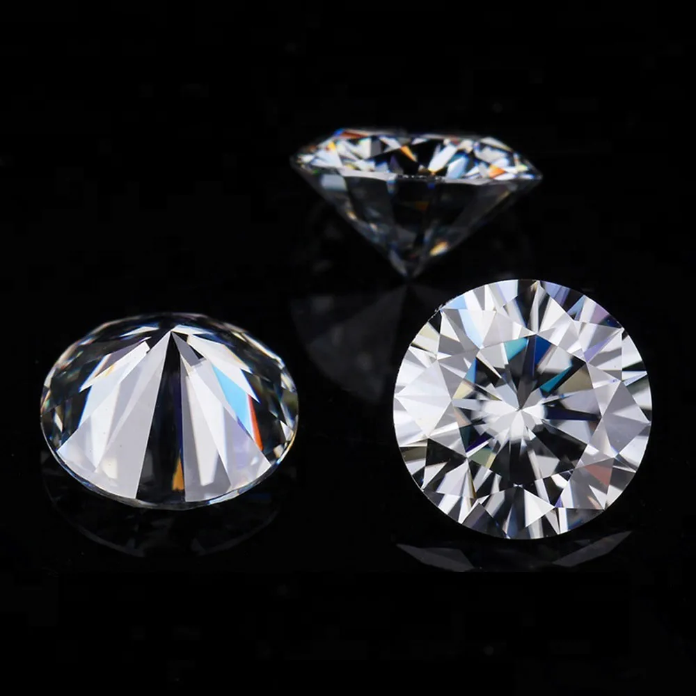 Factory Price  Excellent Cutting Round Shape Natural Moissanite Diamond with Grey VVS1 Clarity 1ct loose Moissanite Diamond