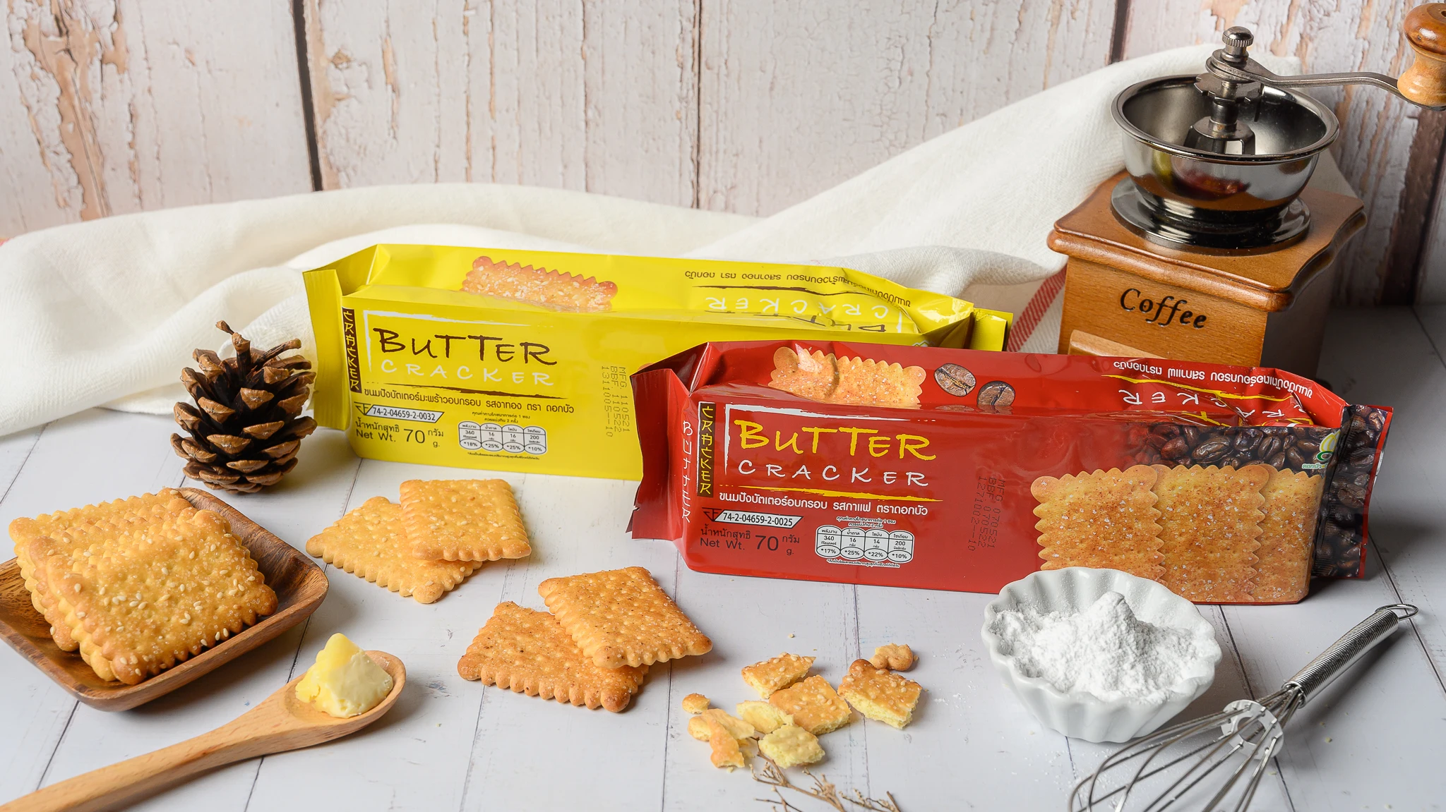 
Semi-Soft Texture Dorkbua Butter Crackers & Cookies (Coffee) Export From Thailand 