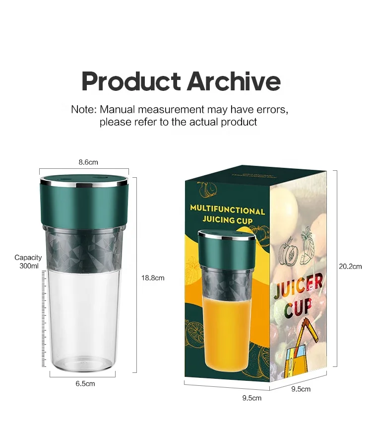 Custom usb electric personal mini juicer cup portable presse rechargeable juice cup blender