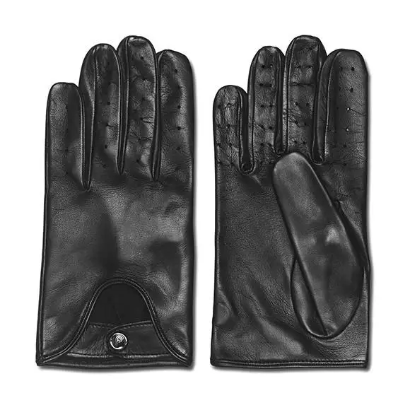 Cheap smartphone mens unlined driving leather gloves with holes