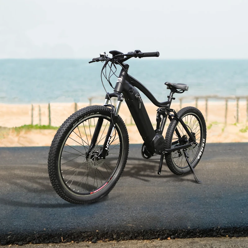 VTUVIA FMB100 1000W 1500W cheap mid drive e bike full suspension electric mountain/beach cruiser bike