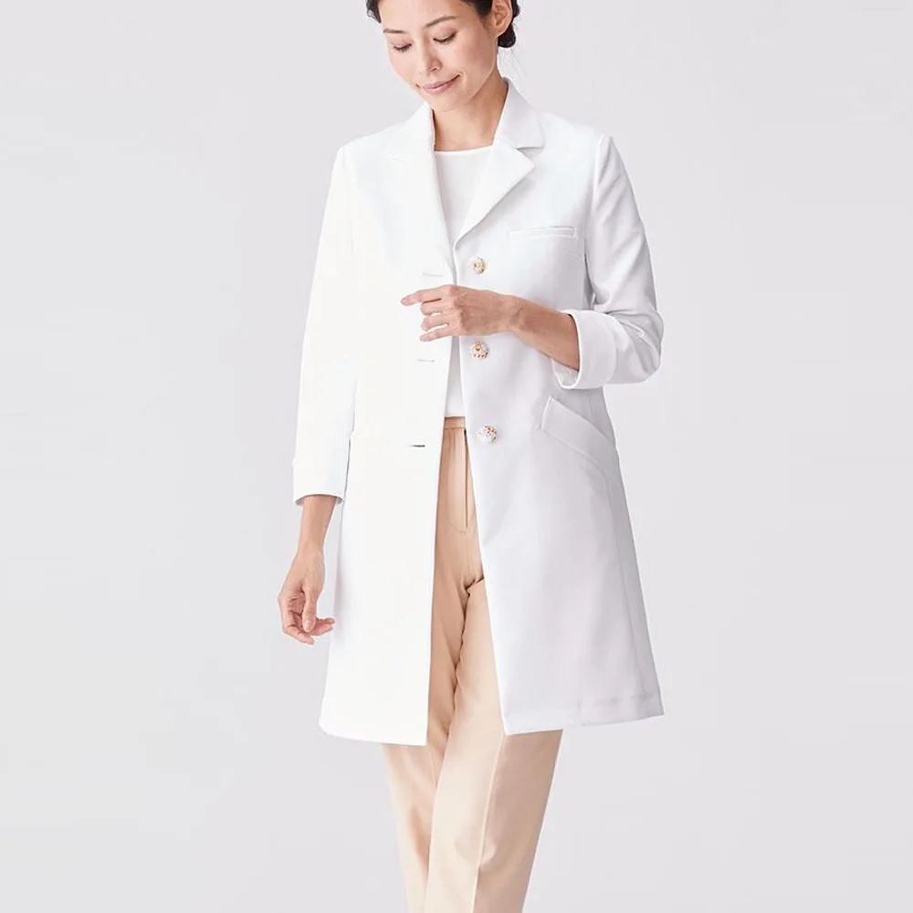 Women Lab Coats Plantica inside sleeves chest pockets covered buttons designed Lab Coat