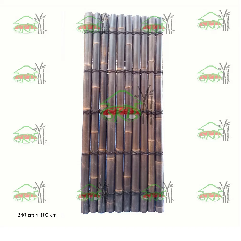 100% ориентированный на экспорт бамбуковый забор Темный бамбук 240x100 см полупанели садовый натуральный или черный из Индонезии