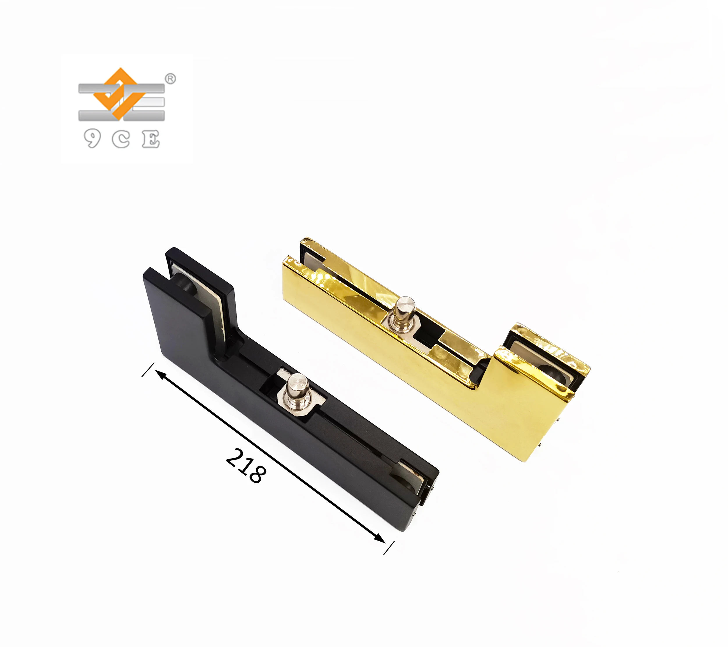 L Shape Gold Glass Door Accessories Aluminum Alloy Patch Hinge