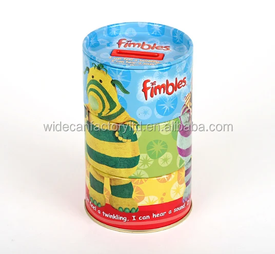 
Round Coin Bank Aluminium Metal Tin Box Can for stationery and toys 