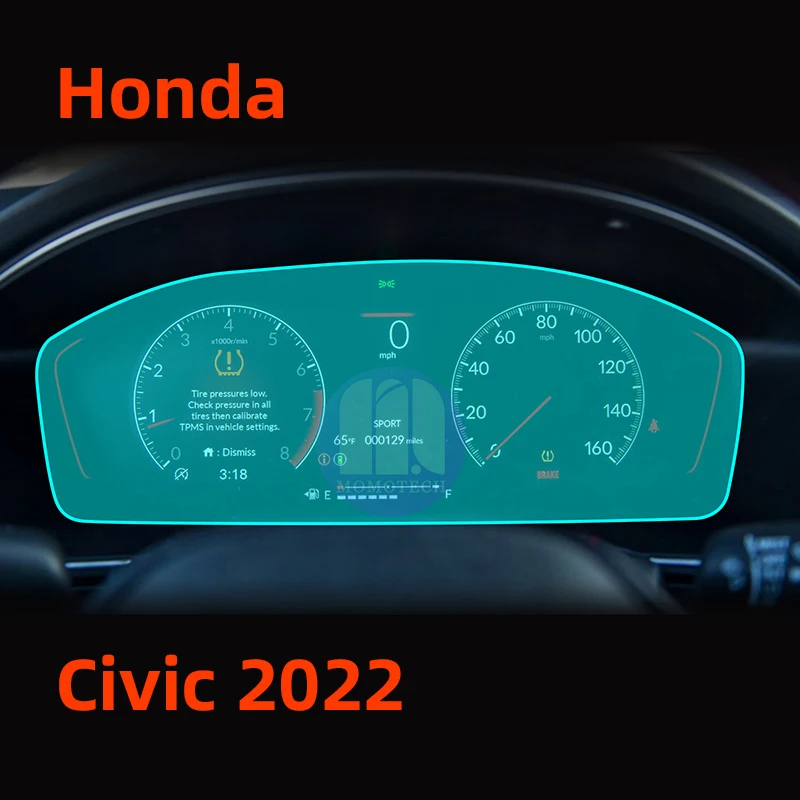 for Honda Civic Coupe Hatchback 2022 Navigation Tempered Glass Auto Car Vehicle Dashboard Display Screen Protector Sticker Film