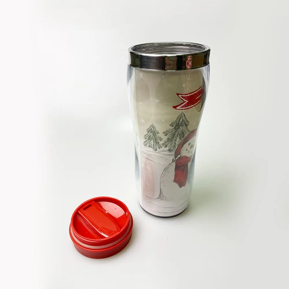 OEM fashionable pattern plastic coffee mug tumbler cup