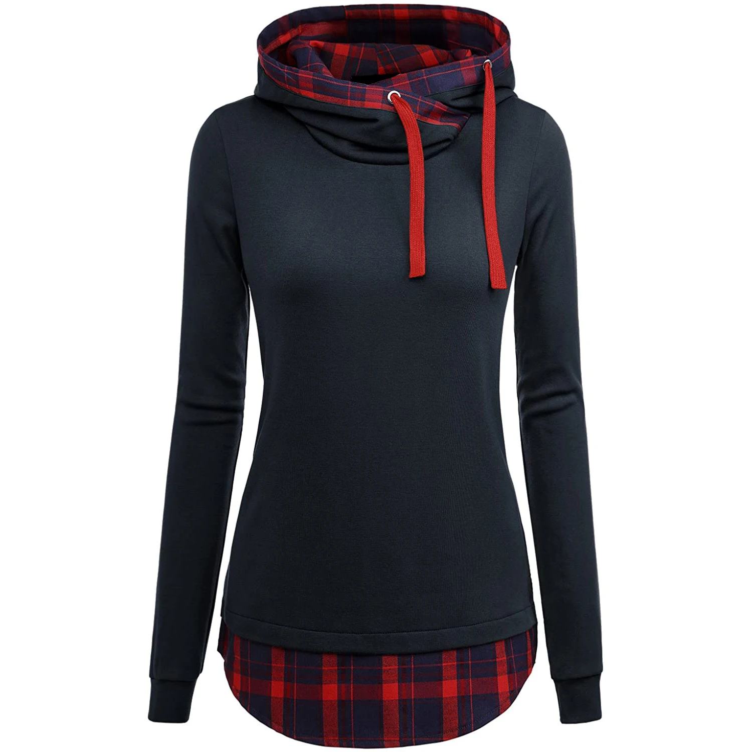 Patchwork Cute Cartoon Long Sleeve Tops Hoodies For Women