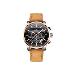 men Quartz brand luxury fashion Japanese Movement Waterproof Function Leather Watch Relogio Masculino tourbillon Watches Men OEM