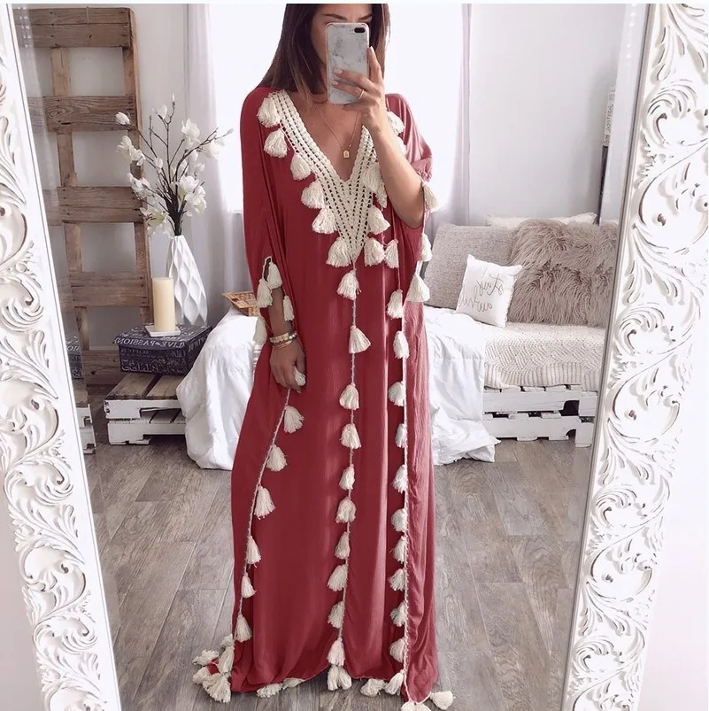 Dubai Large Size Gown Amazon V-neck Muslim Fashion Evening Dress Summer Wear Kuwait Butterfly Style Slim Abaya Dress