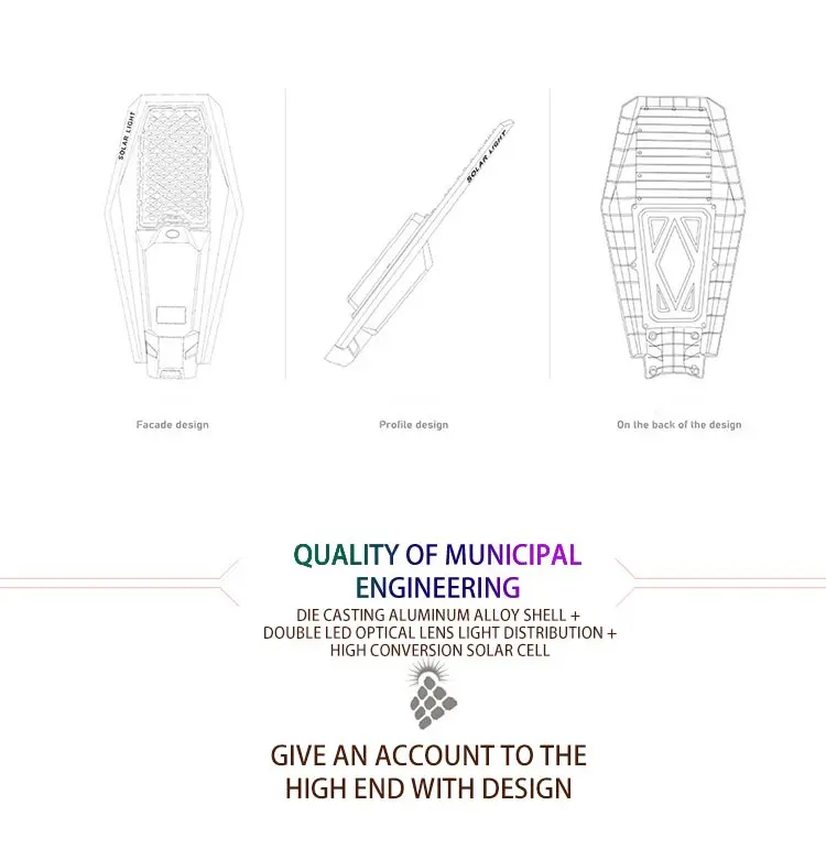 Solar Outdoor Lights Lighting Waterproof Road Ip65 100W 60W Watt 150W Power 30W Lamps 50W High For  Street Lamp Led Street Light