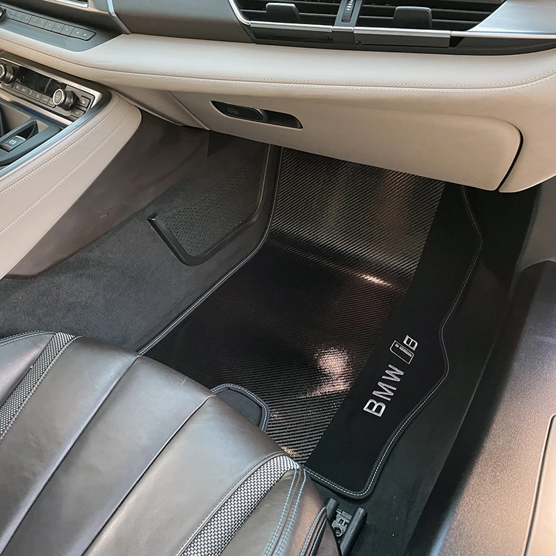 
Luxury embroidered composite carbon fiber car mats 