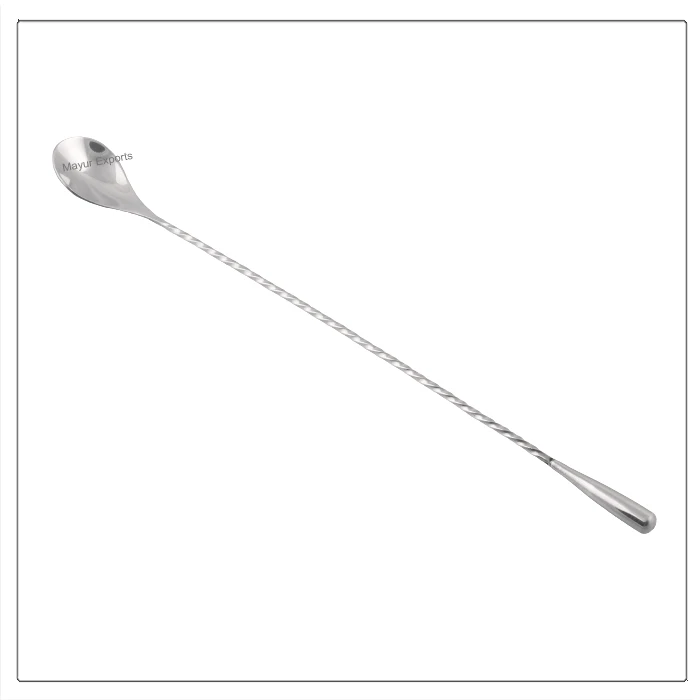 
Stainless Steel Mixing Spoon, Spiral Pattern Bar Cocktail Shaker Spoon 