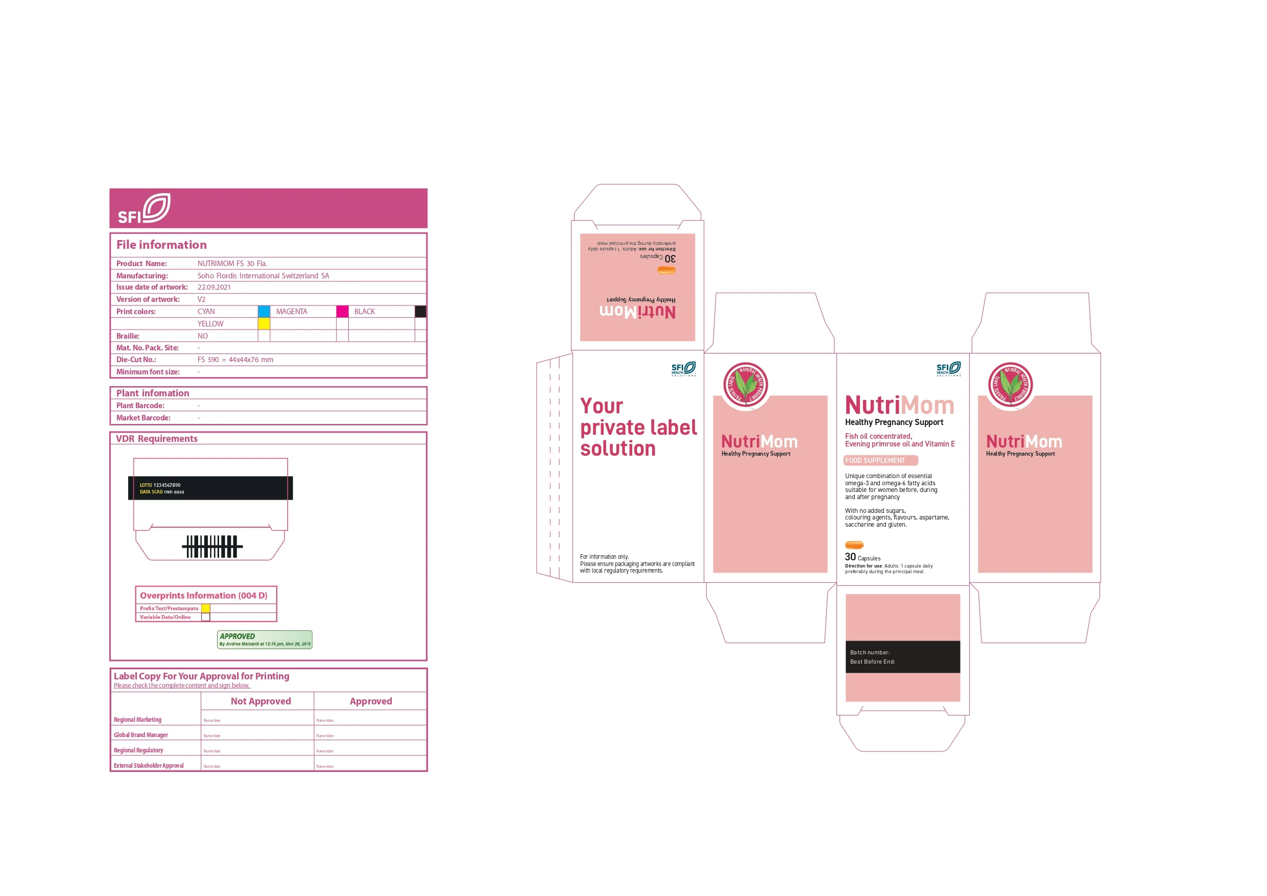 Natural private label healthcare supplement capsules sustainable herbal extract for pregnancy support