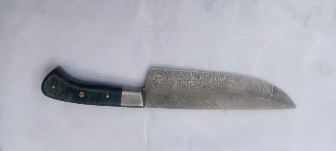  Дамасский нож ручной работы с ручкой из