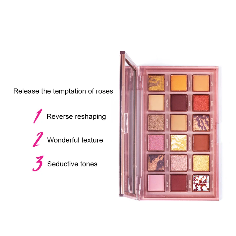 18 Colors High Pigment Eyeshadow Palette Eye Cosmetics Eye Shadow Palette Long-lasting Natural Private Label Customized Powder