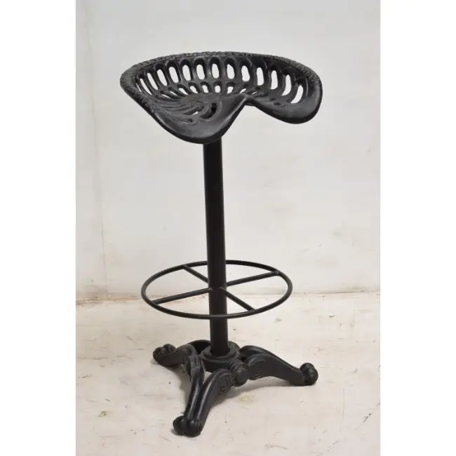 Cast Iron Industrial Vintage Retro Style Tractor Seat  Cafe Restaurant Bar Counter Sturdy High Bar Stool