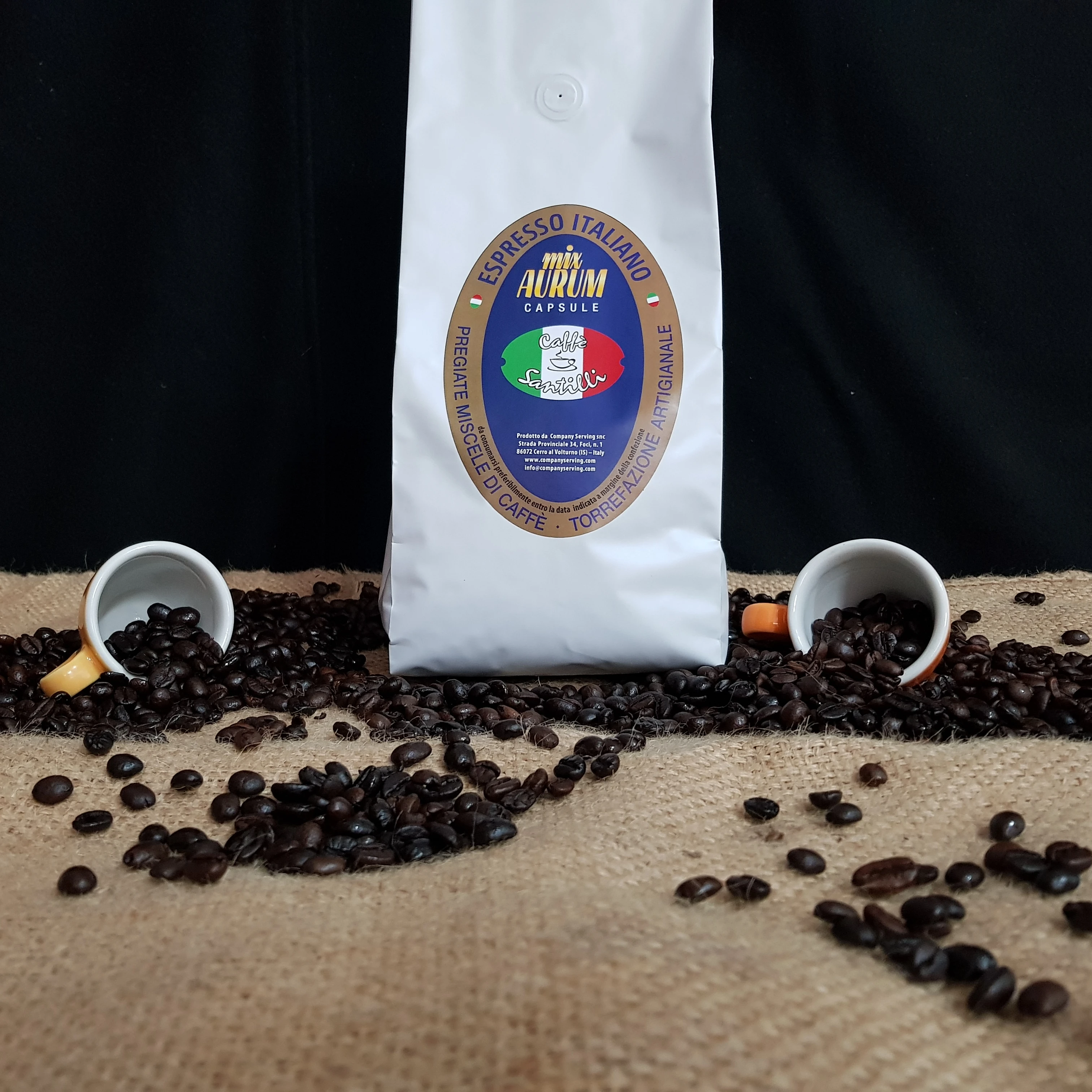 
Top Quality Mix Aurum Capsule Santilli Caffe Classic Taste Roasted Coffee Beans for Coffee Machines 