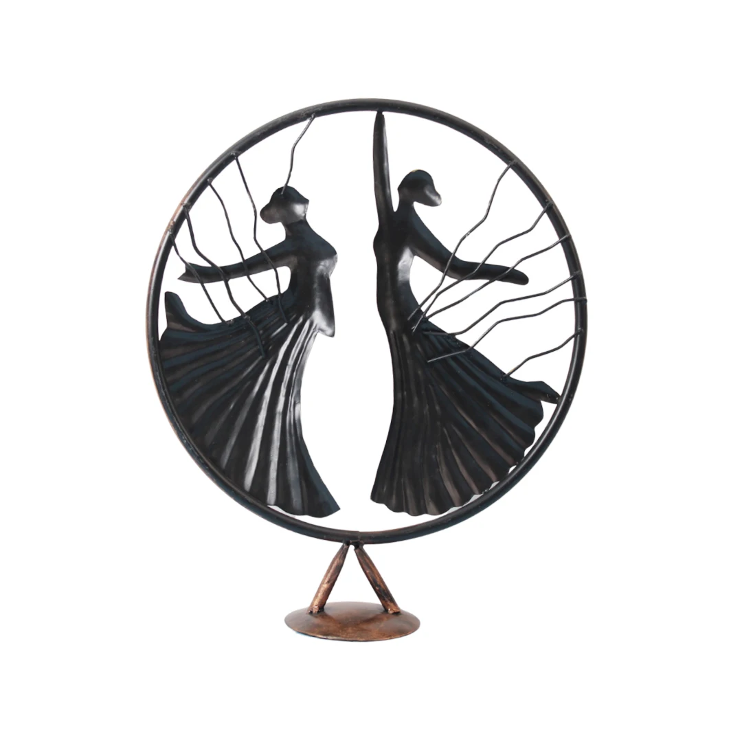 eco friendly Newest Amazon Hot Selling Custom 2 Dancing Girls Decorative Metal Luxury Party Office Home Table decoration