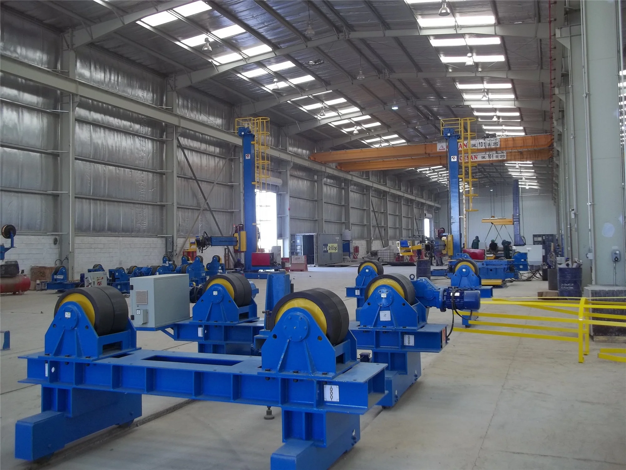 Motorized Traveling Anti Drift Welding Rotator WWL 80T Tank Turning Rolls With PU Wheel