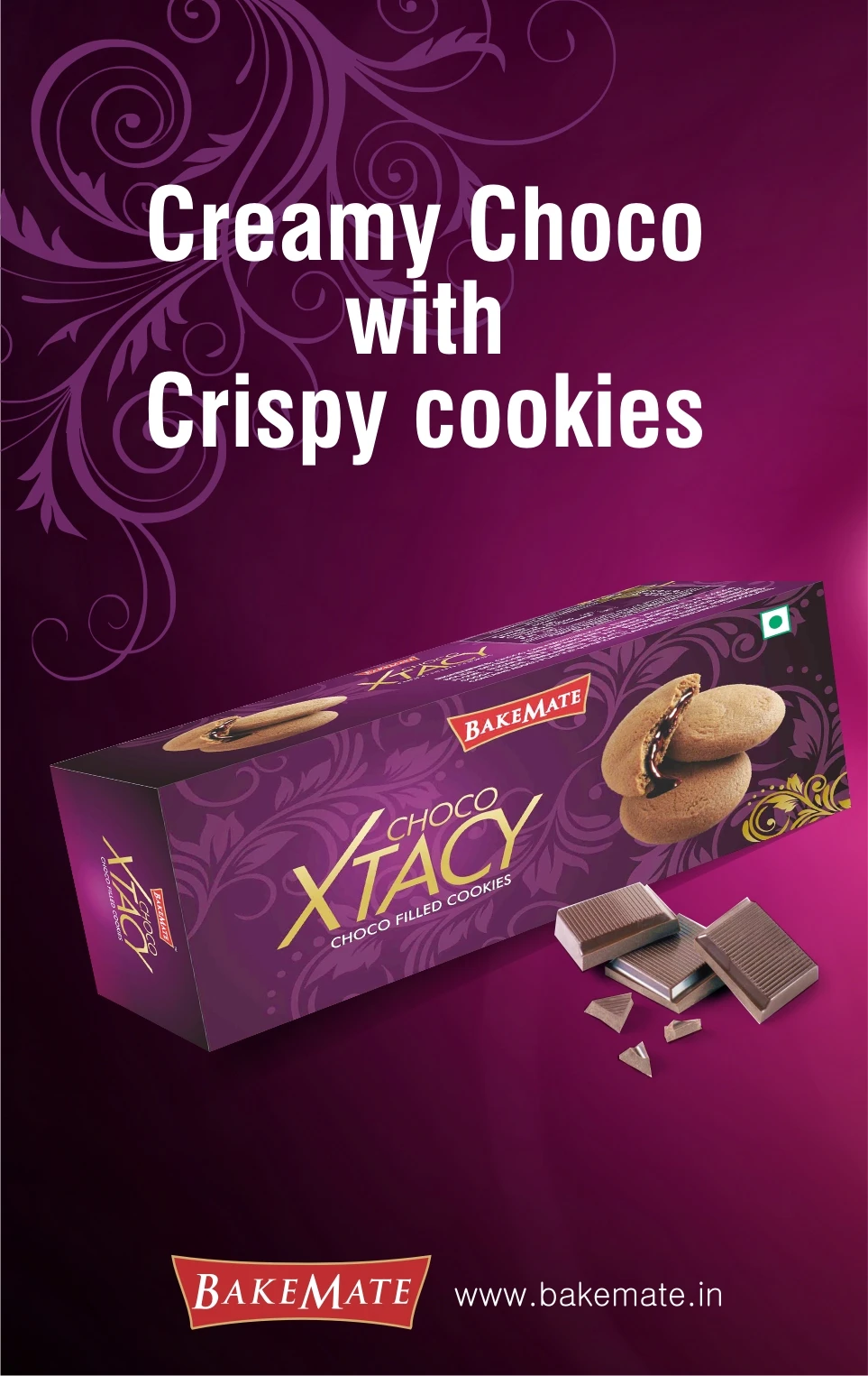 Шоколадный центр заполненное печенье BakeMate choco cookie 960 г по оптовой цене