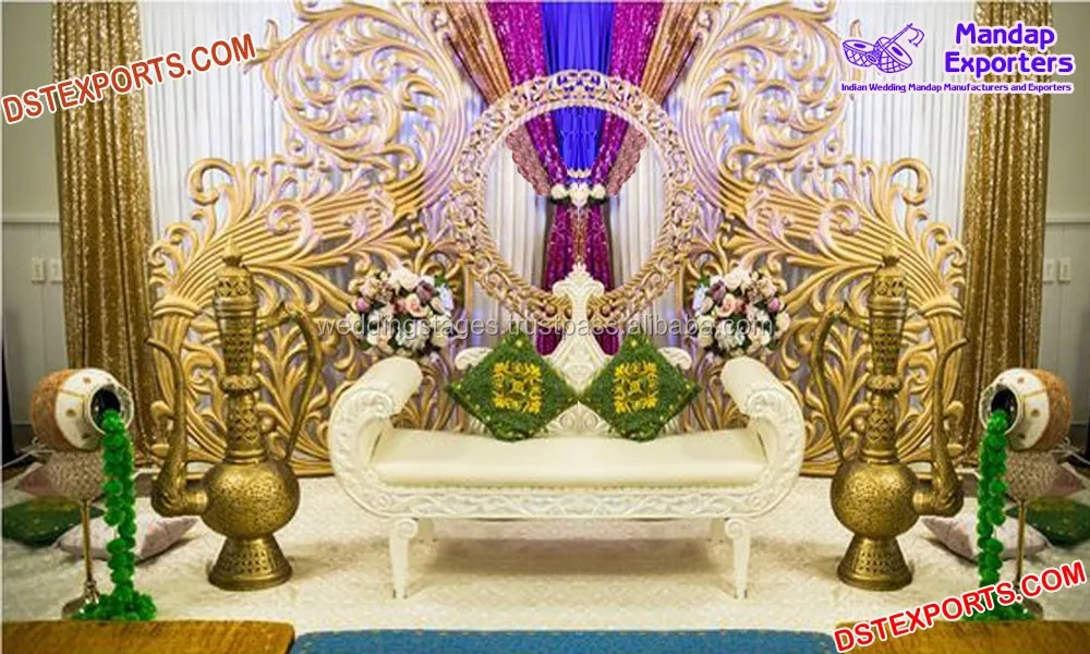 Мусульманские декоративные рамки для сцены Walima индуистские Свадебные волоконные украшения мусульманские свадебные сценические реквизиты