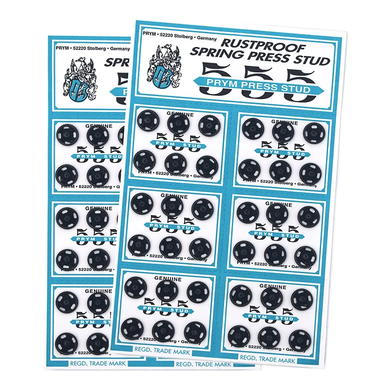 Prym 342315H Sew-on Snap Large Buttons Metal Snaps Fasteners Press Studs Buttons for Sewing