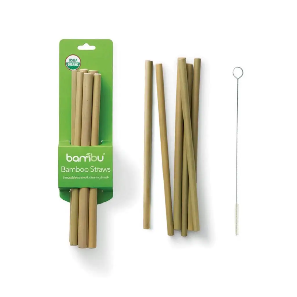 Handicraft vietnam reusable drink straw biodegradable natural bamboo fiber straws reusable