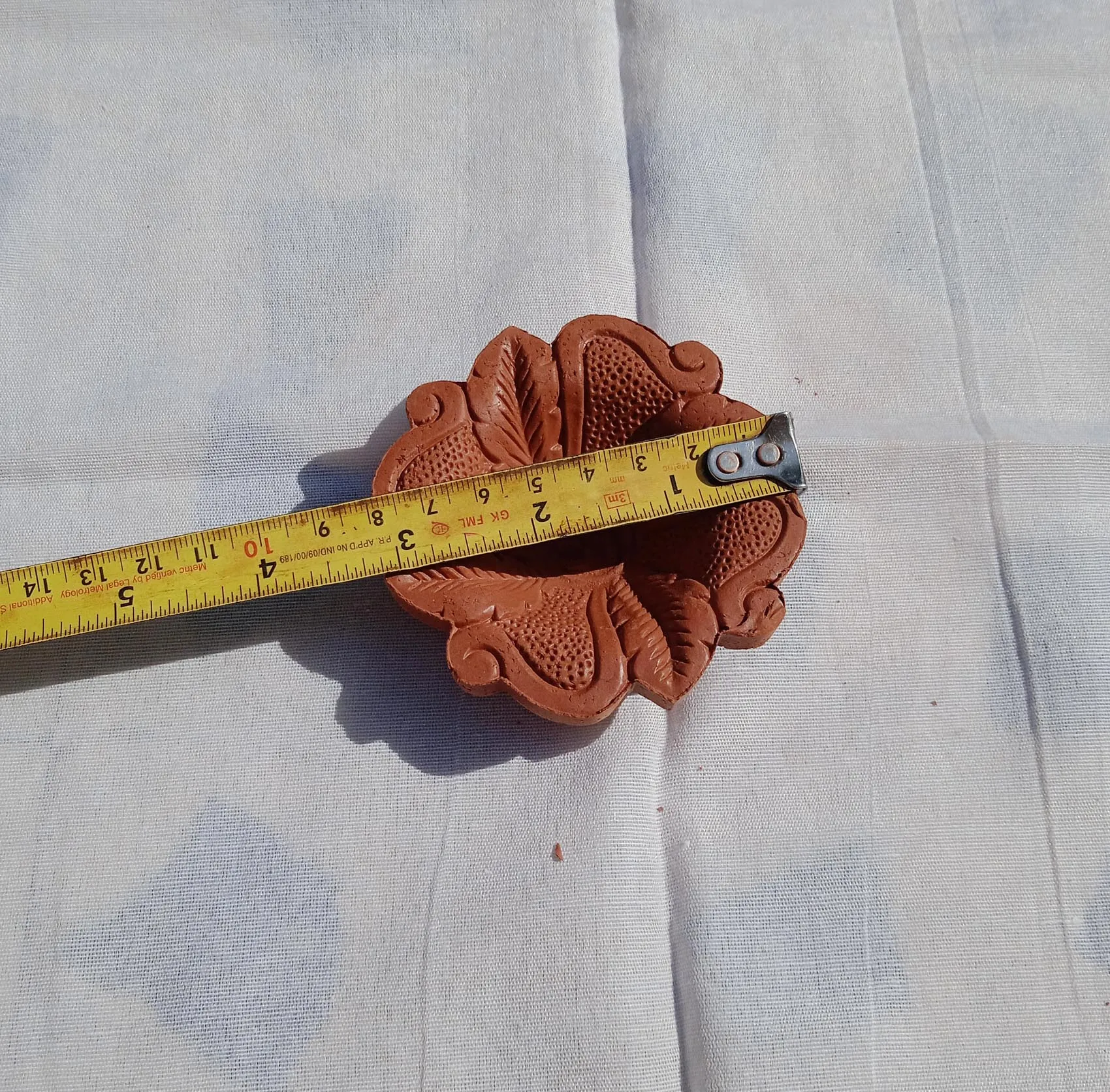 Natural clay terracotta Handmade red clay diwali diyas oil lamps for diwali festival and rituals in flower design