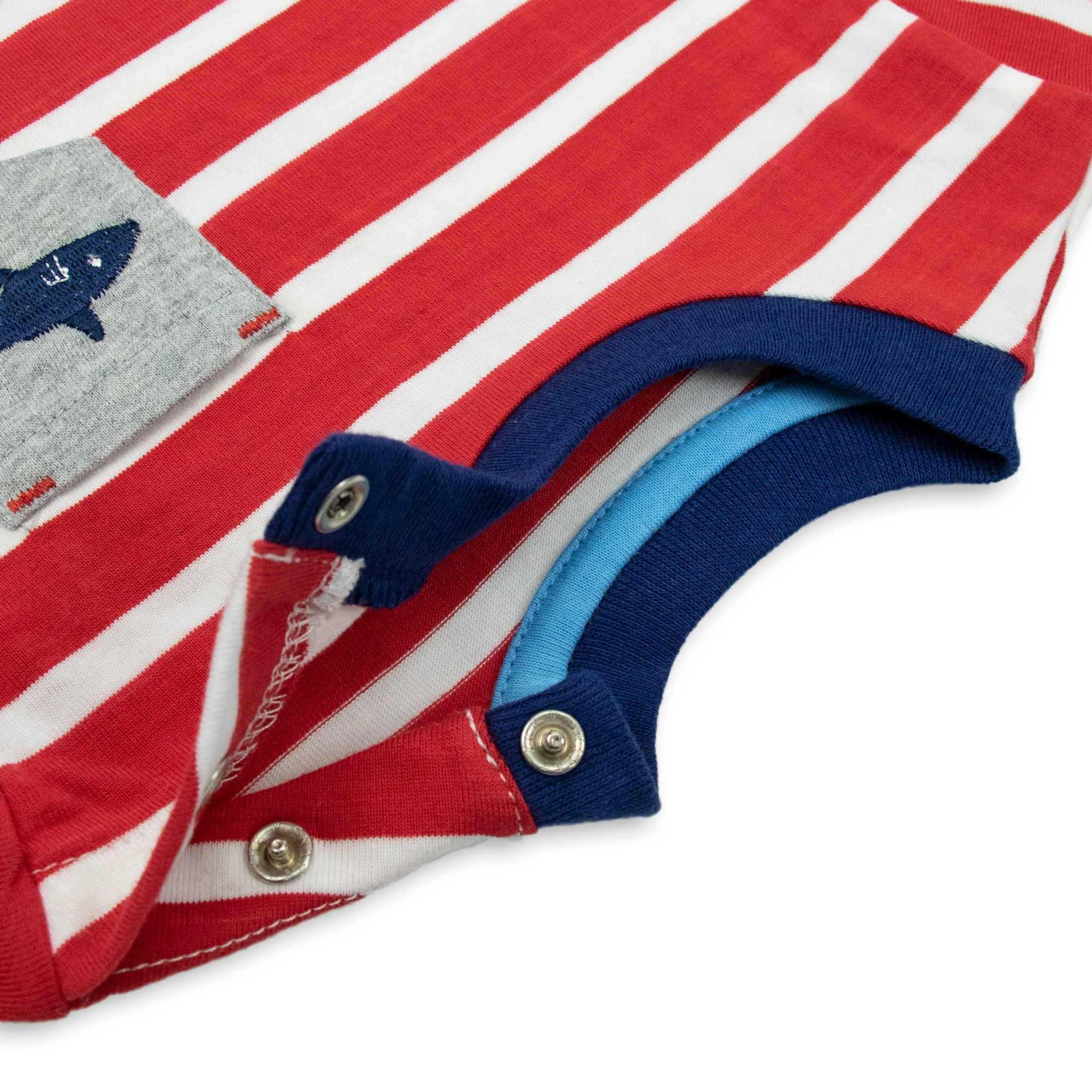 2020 Summer Designer Baby Boy Clothes Set Toddler Organic Cotton Print Shark Cartoon OEM 2 Piece Red short kids clothing