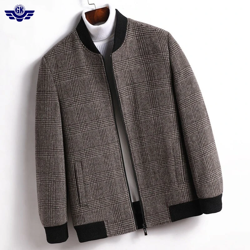2021 осень-зима Мужская Новая модная шерстяная куртка-бомбер Jecket деловая Повседневная бейсбольная утепленная верхняя одежда пилот пальто большого размера топы