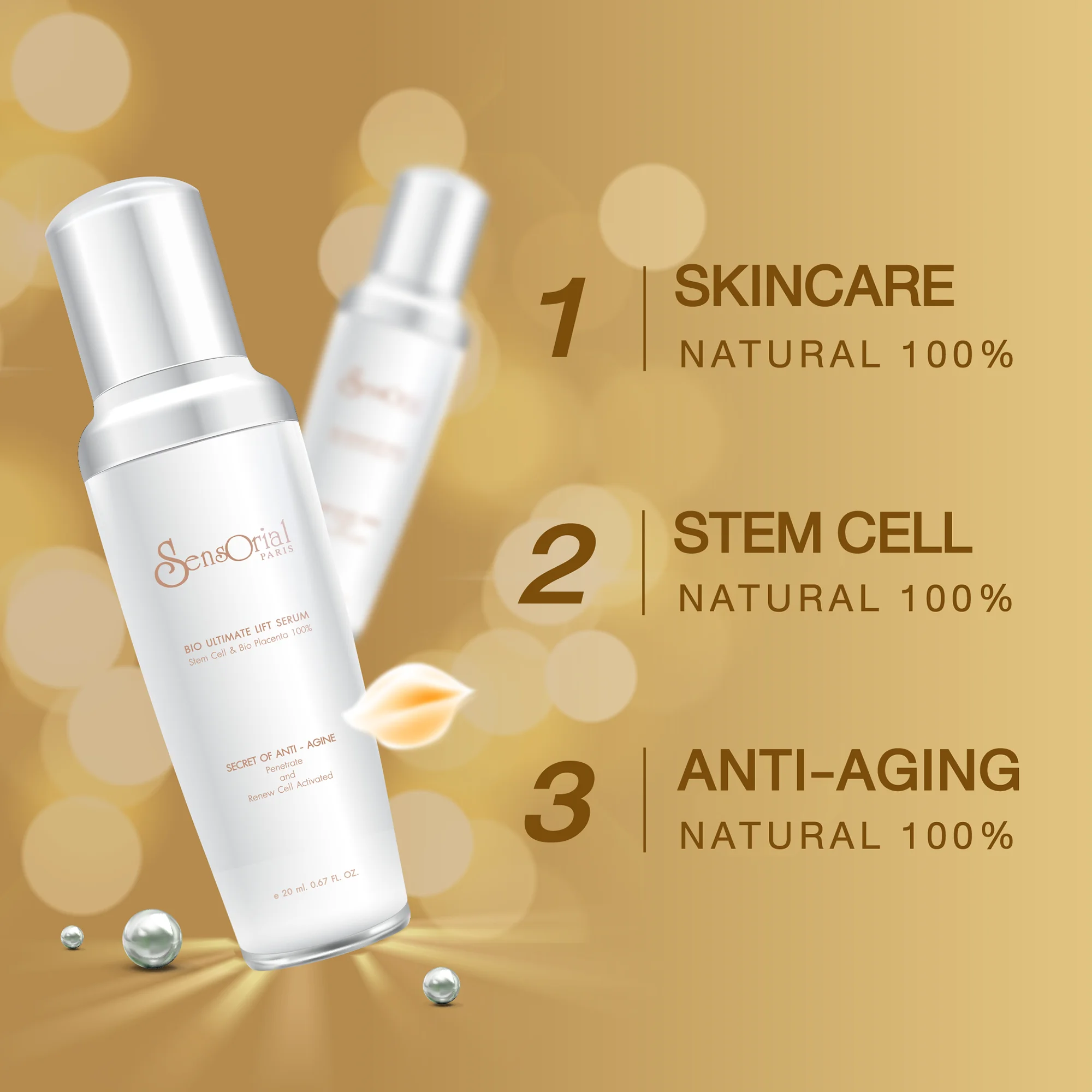 Private Label OEM GMP Certificate Skin Care for Face Bio Placenta Stem Cell for Anti Aging and Anti Wrinkle 20 ml