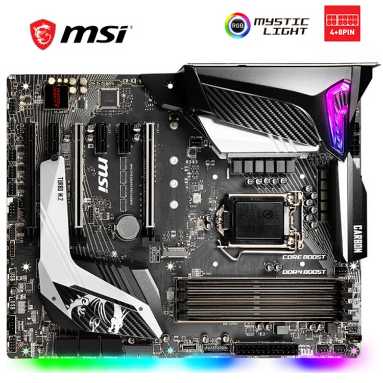 * Отличная Новинка * материнская плата MSI MPG Z390 GAMING PRO CARBON dark поддерживает 9600K / 9700K / 9900K (Intel Z390 / LGA 1151)