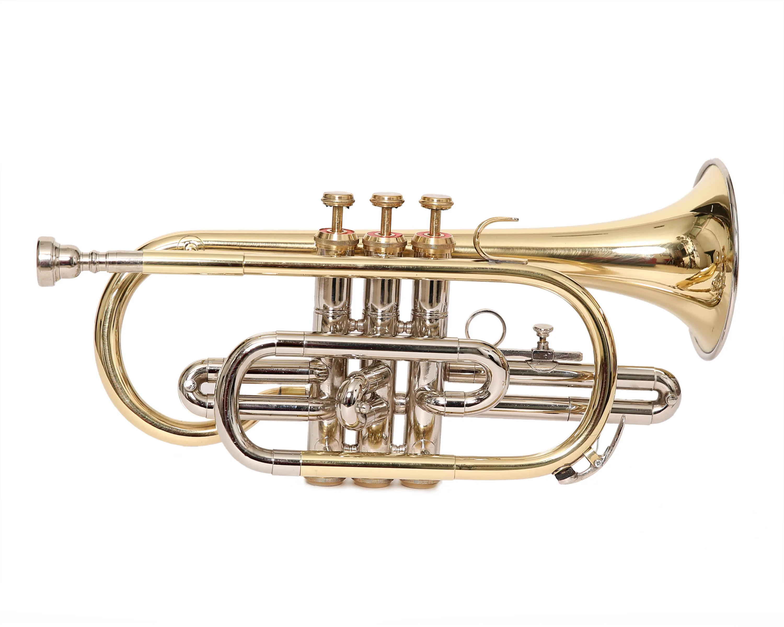NASIR ALI NEW PROFESSIONAL BB PITCH  3 VALVE BRASS NICKEL  CORNET WITH INCLUDE HARDCASE AND MOUTHPIECE