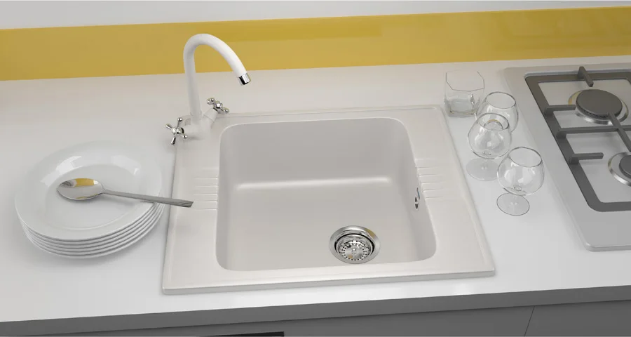 High quality kitchen sink ULGRAN U-204 artificial stone, composite kitchen sink