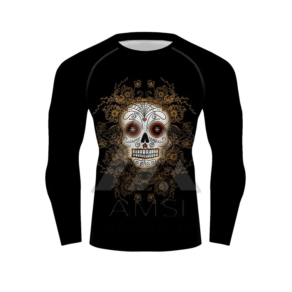 Design compression mma rash guard,oem mma rashguard custom sublimated printed mens rash guard