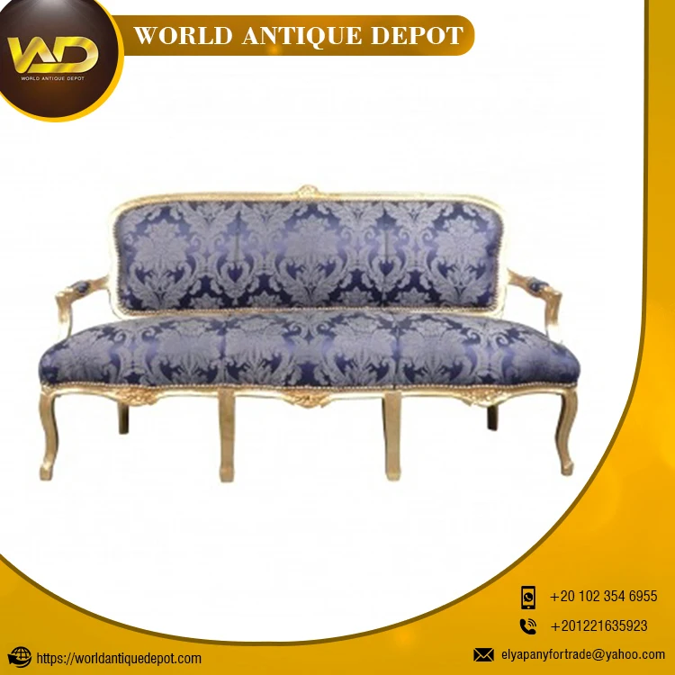 Диван хорошего качества Louis XV королевский синий