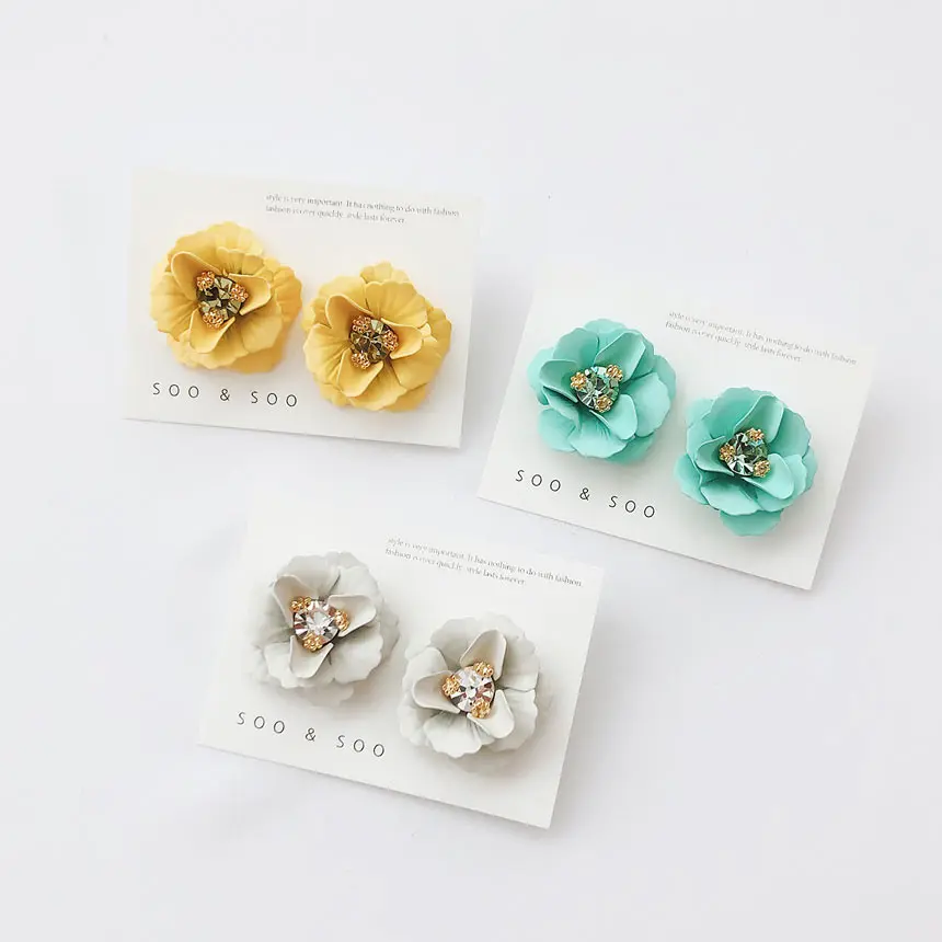 coated flower earring