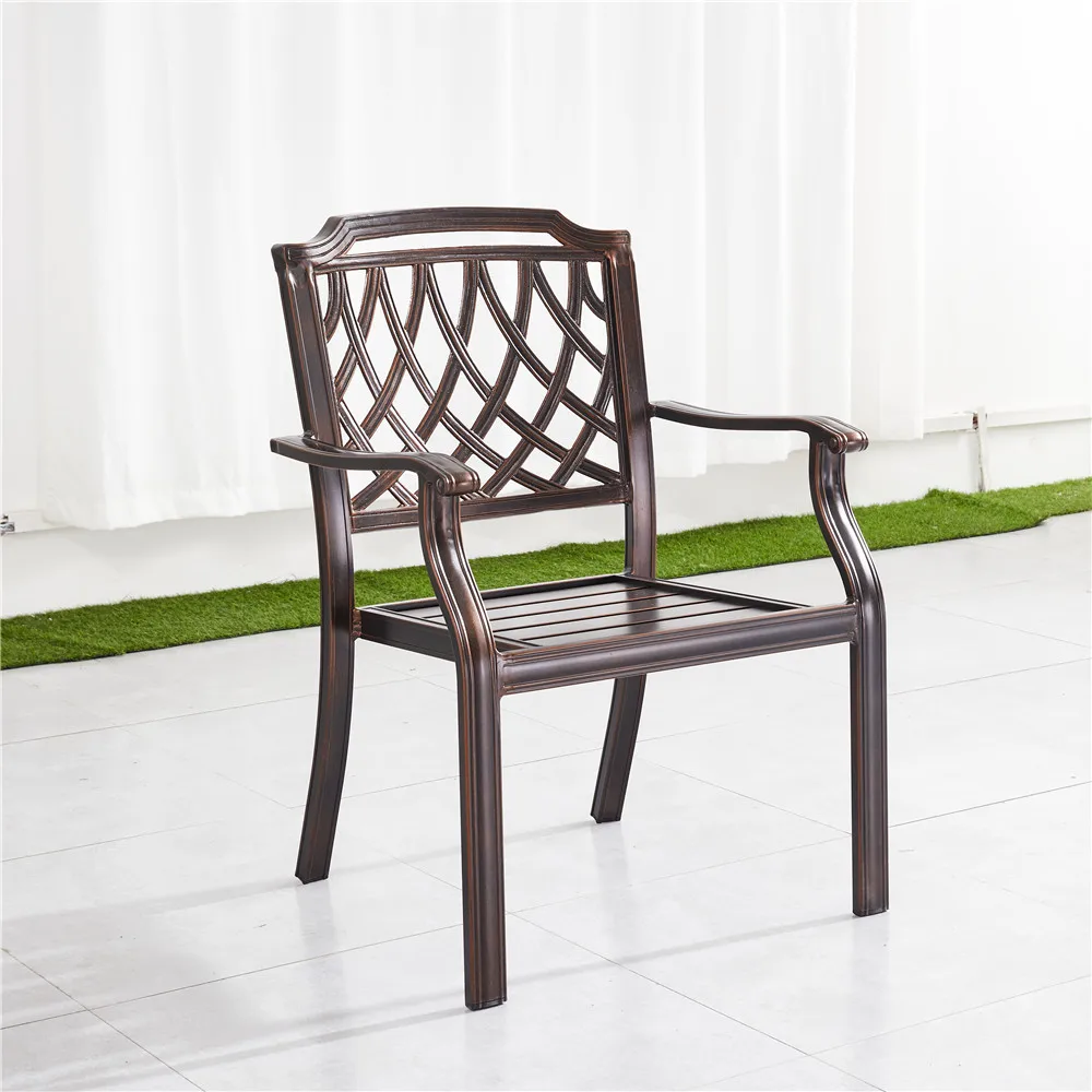 Furniture Bistro Outdoor Waterproof  Patio Garden Chair Tables and Chairs Die-cast Aluminum Terrace Wholesale Luxury Garden Set