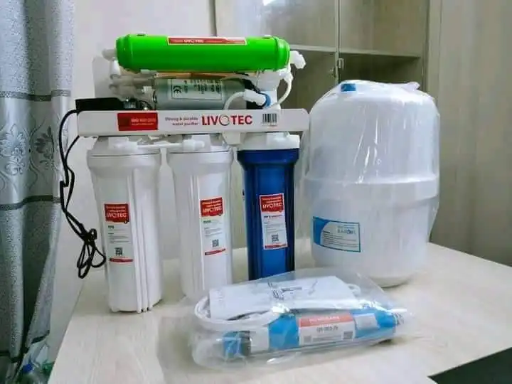 6 Stage Alkaline RO Water Filter LIVOTEC with 75 GPD RO membrane and 4G Plastic water storage tank
