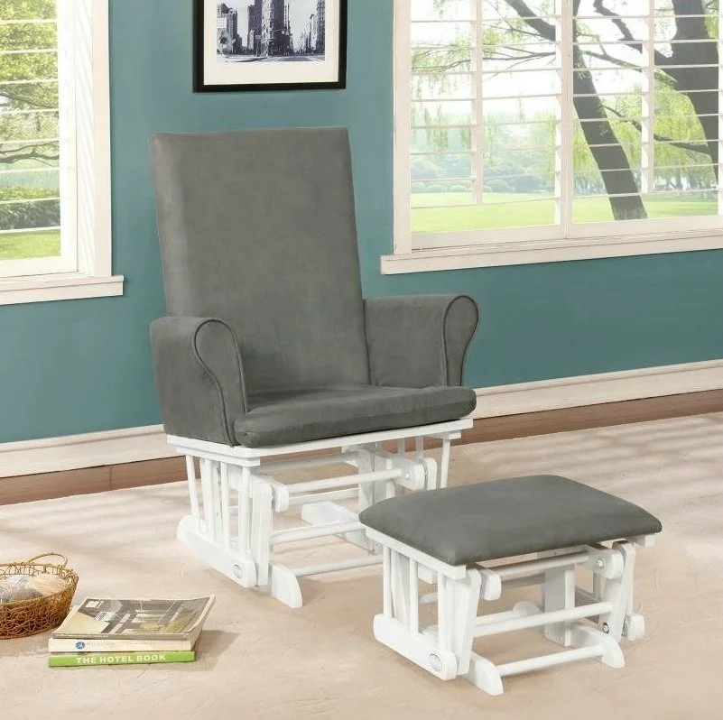 Vietnam Living room furniture fabric cushion glider rocker chair with ottoman