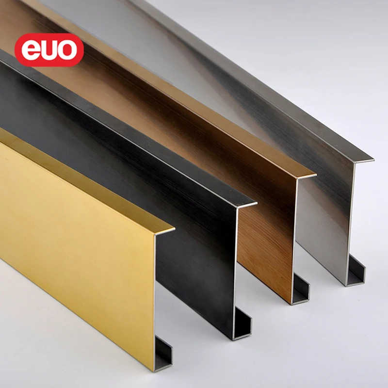 euo colorful titanium plated stainless steel baseboard floor skirting board