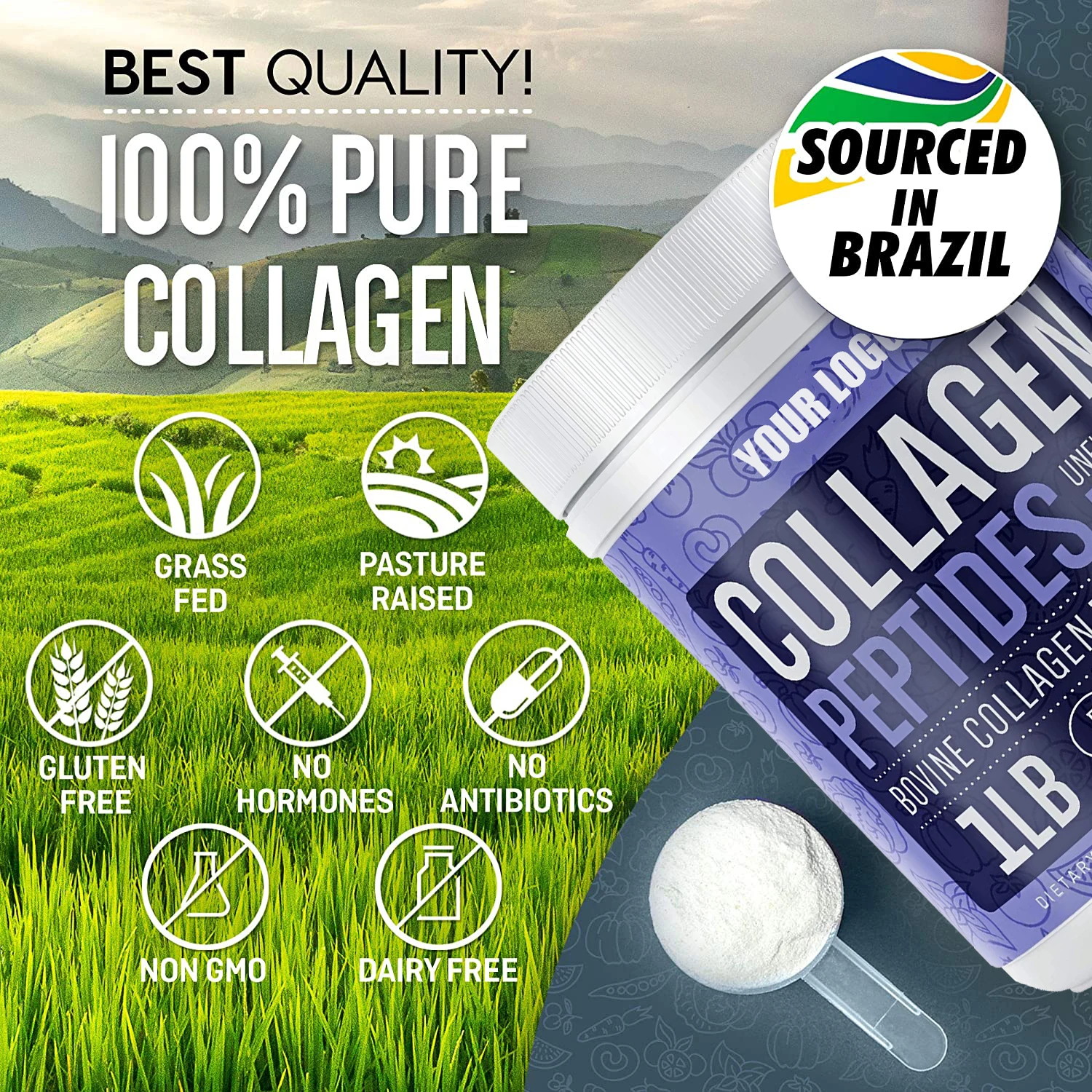 bovine hydrolyzed fish collagen protein powder