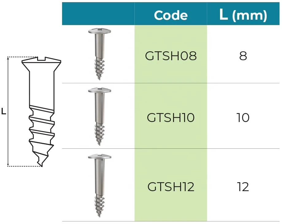 Half Threaded Self-Drilling GBR Tenting Screw Dental Membrane Fixation, Titanium, Israel Made